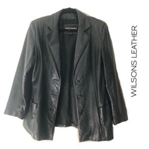 WILSONS LEATHER Vince Leather Blazer Black M